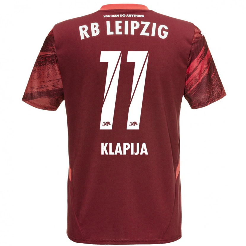Danxen Kinder Din Klapija #11 Burgunderrot Auswärtstrikot Trikot 2024/25 T-Shirt