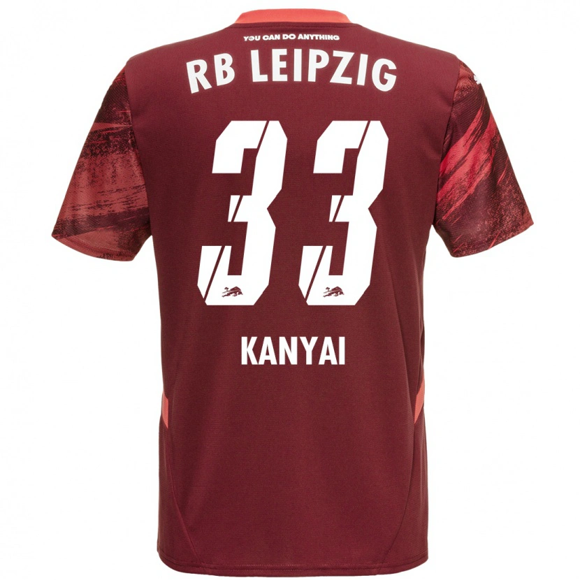 Danxen Kinder Janos Kanyai #33 Burgunderrot Auswärtstrikot Trikot 2024/25 T-Shirt