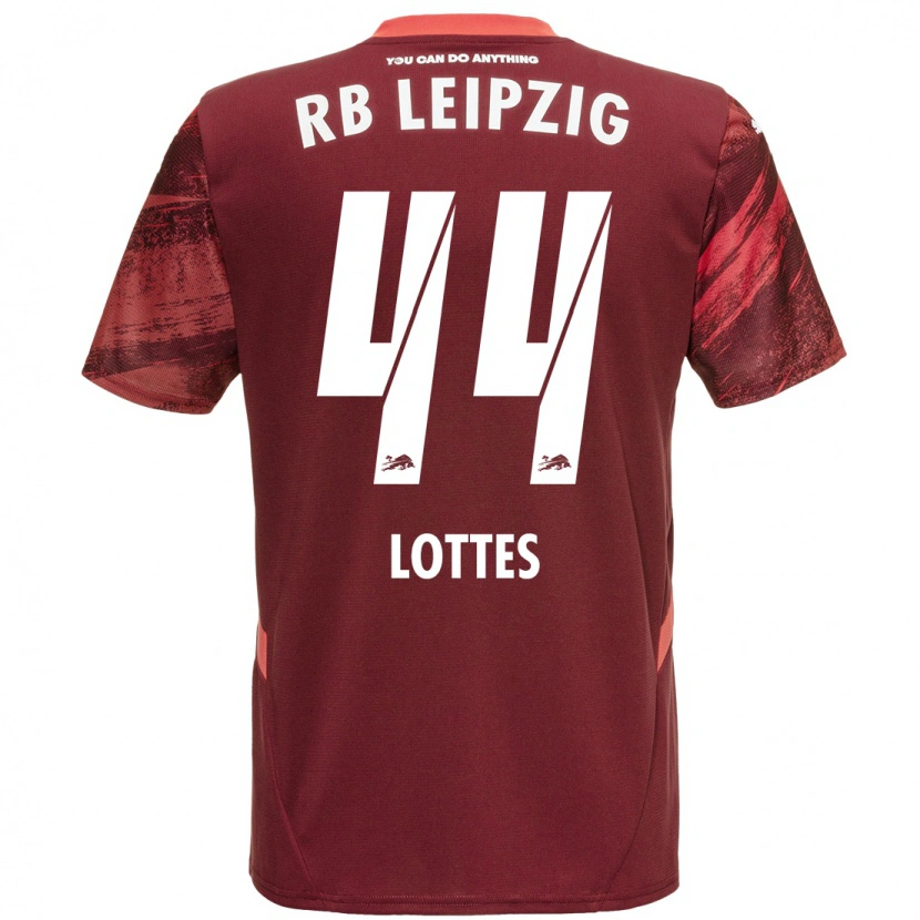 Danxen Kinder Benjamin Lottes #44 Burgunderrot Auswärtstrikot Trikot 2024/25 T-Shirt