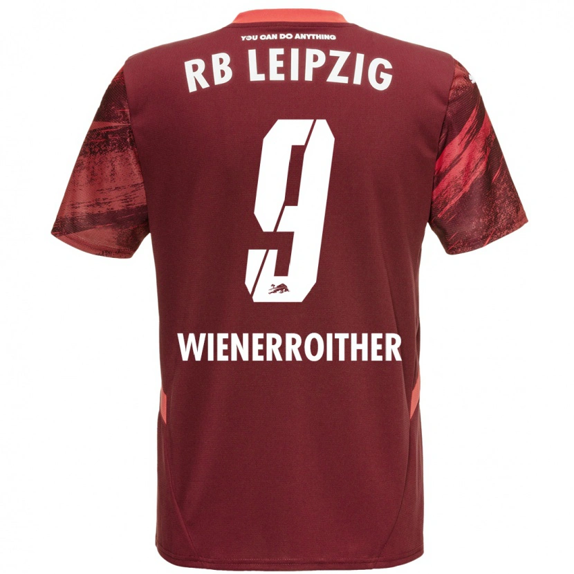 Danxen Kinder Katja Wienerroither #9 Burgunderrot Auswärtstrikot Trikot 2024/25 T-Shirt