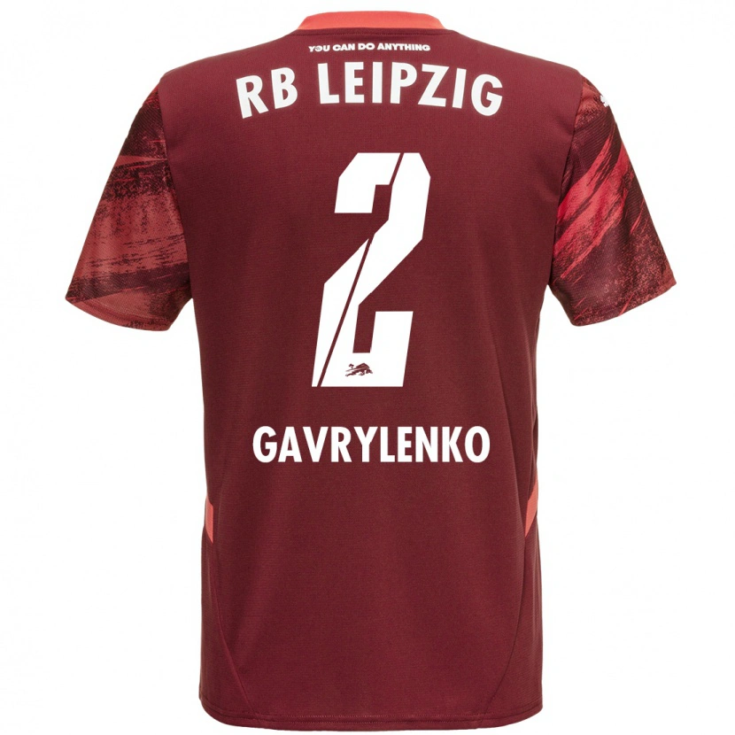 Danxen Kinder Oleksandr Gavrylenko #2 Burgunderrot Auswärtstrikot Trikot 2024/25 T-Shirt