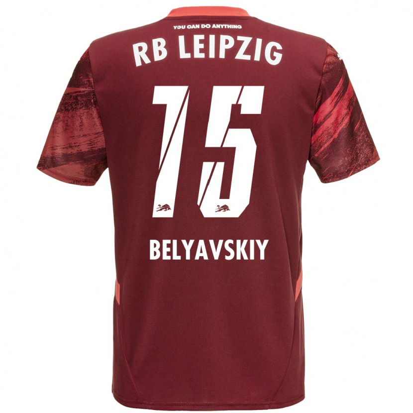 Danxen Kinder David Belyavskiy #15 Burgunderrot Auswärtstrikot Trikot 2024/25 T-Shirt