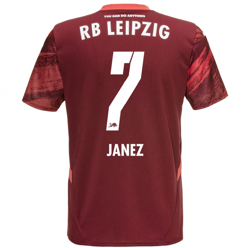 Danxen Kinder Korina Lara Janež #7 Burgunderrot Auswärtstrikot Trikot 2024/25 T-Shirt