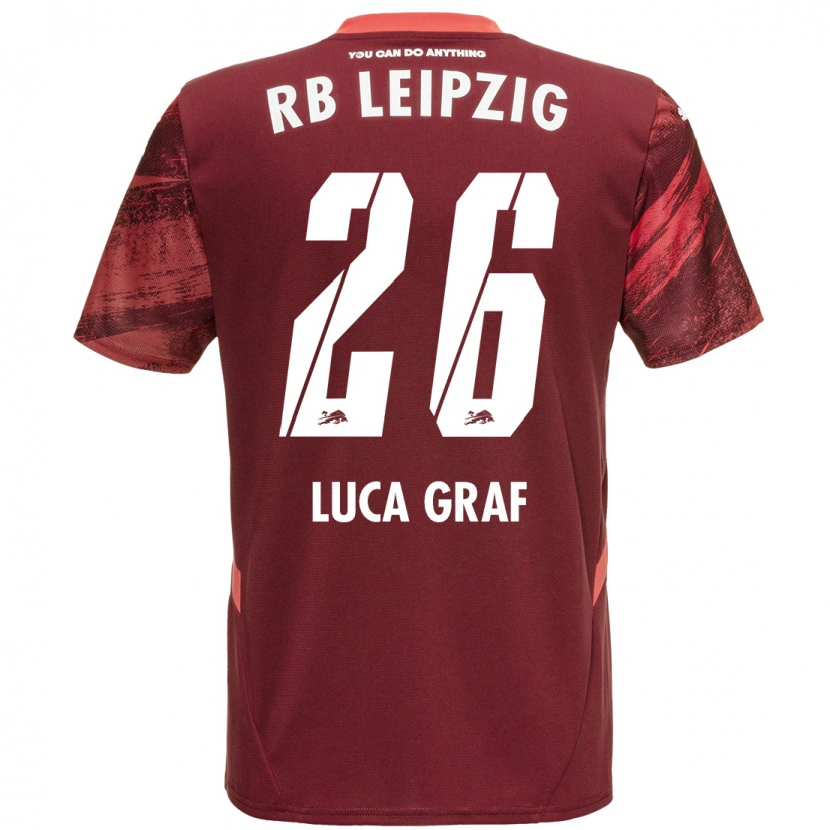 Danxen Kinder Luca Marie Graf #26 Burgunderrot Auswärtstrikot Trikot 2024/25 T-Shirt