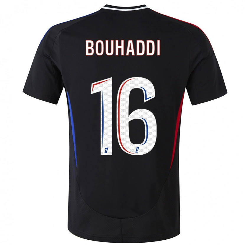 Danxen Kinder Sarah Bouhaddi #16 Schwarz Auswärtstrikot Trikot 2024/25 T-Shirt