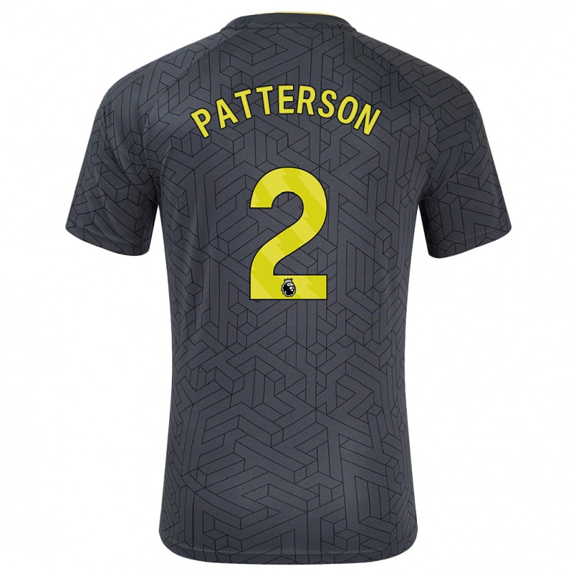 Danxen Kinder Nathan Patterson #2 Schwarz Gelb Auswärtstrikot Trikot 2024/25 T-Shirt
