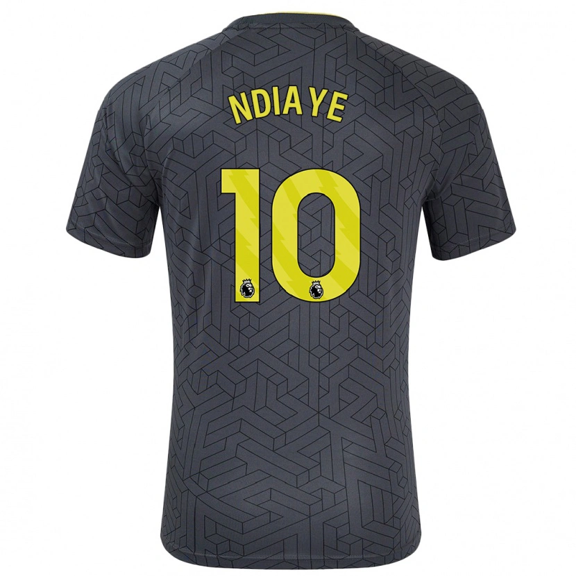 Danxen Kinder Iliman Ndiaye #10 Schwarz Gelb Auswärtstrikot Trikot 2024/25 T-Shirt