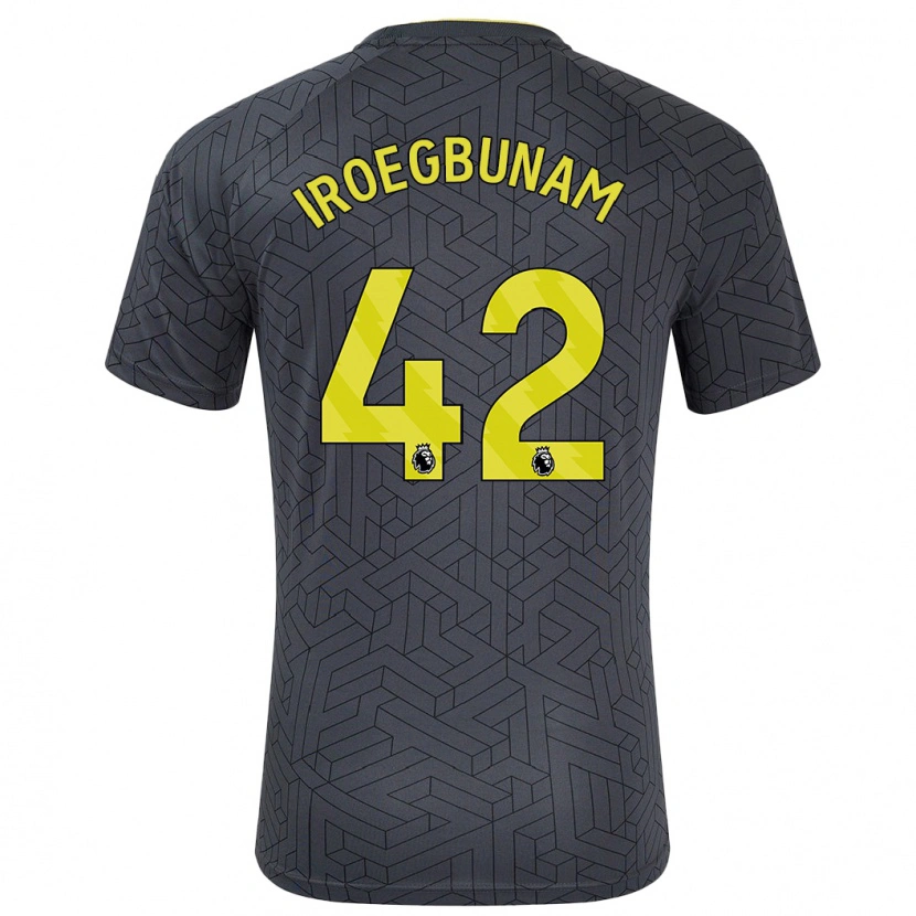 Danxen Kinder Tim Iroegbunam #42 Schwarz Gelb Auswärtstrikot Trikot 2024/25 T-Shirt