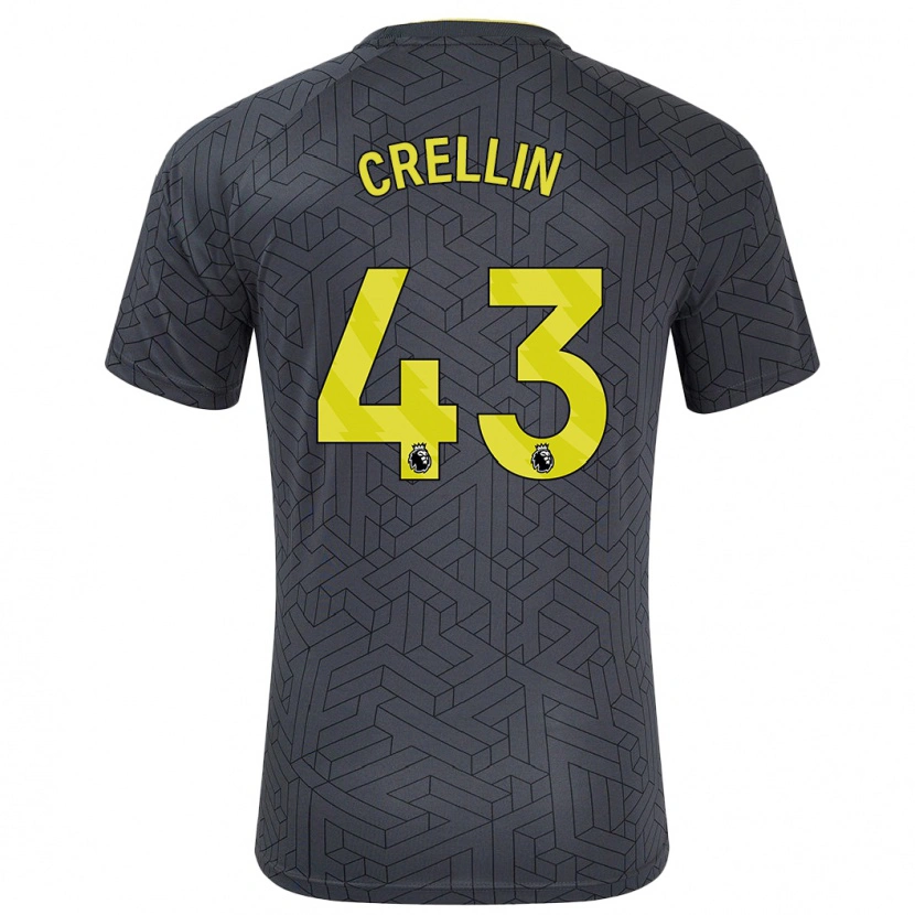 Danxen Kinder Billy Crellin #43 Schwarz Gelb Auswärtstrikot Trikot 2024/25 T-Shirt