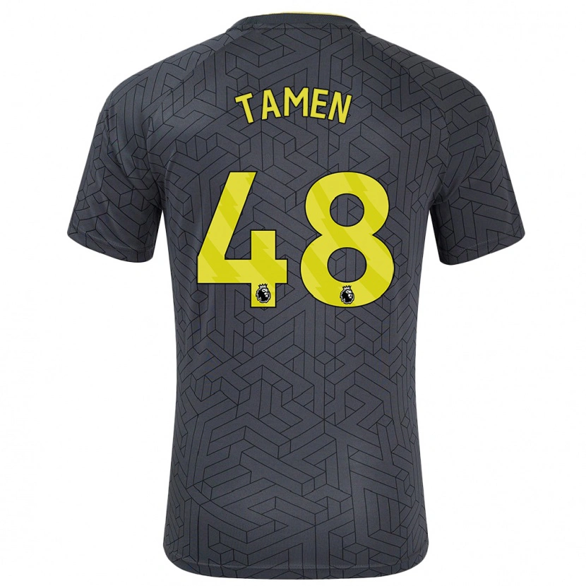 Danxen Kinder William Tamen #48 Schwarz Gelb Auswärtstrikot Trikot 2024/25 T-Shirt