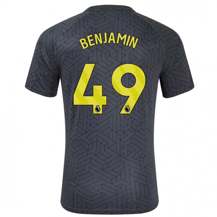 Danxen Kinder Omari Benjamin #49 Schwarz Gelb Auswärtstrikot Trikot 2024/25 T-Shirt