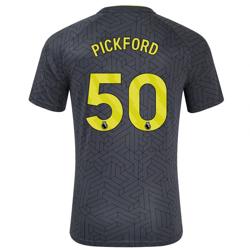 Danxen Kinder George Pickford #50 Schwarz Gelb Auswärtstrikot Trikot 2024/25 T-Shirt