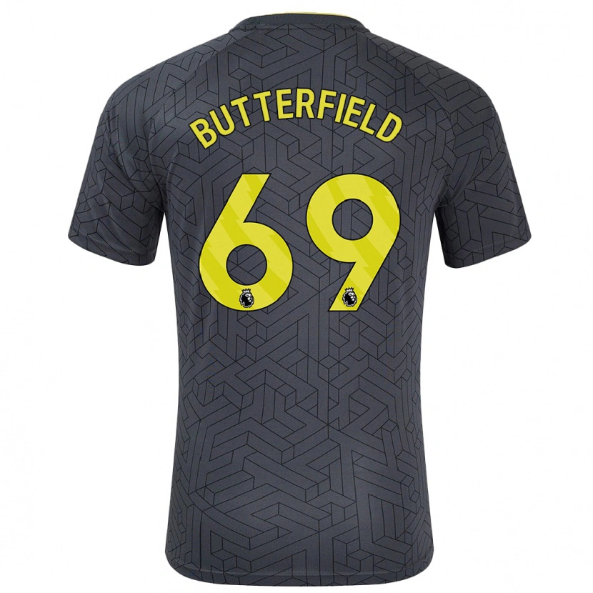 Danxen Kinder Luke Butterfield #69 Schwarz Gelb Auswärtstrikot Trikot 2024/25 T-Shirt