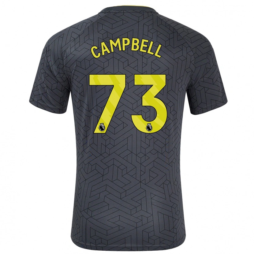 Danxen Kinder Elijah Campbell #73 Schwarz Gelb Auswärtstrikot Trikot 2024/25 T-Shirt