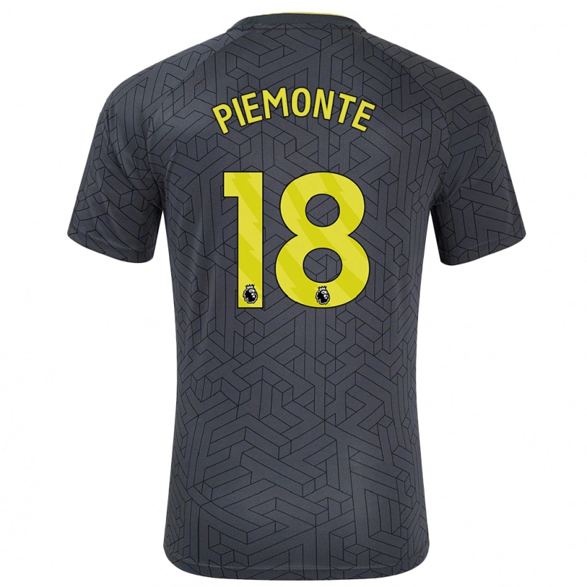 Danxen Kinder Martina Piemonte #18 Schwarz Gelb Auswärtstrikot Trikot 2024/25 T-Shirt