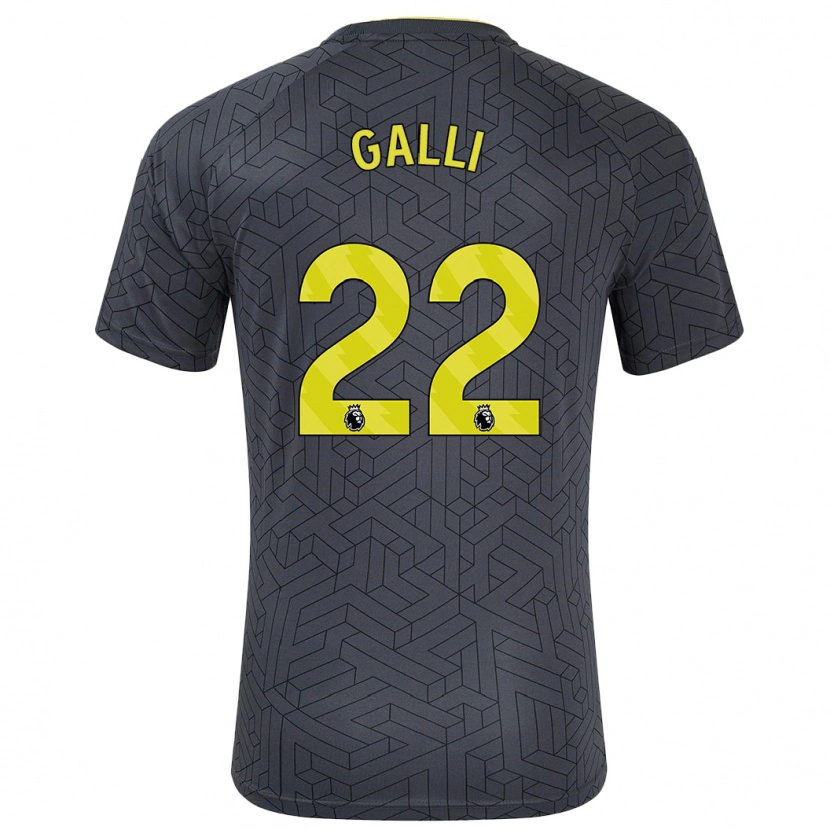 Danxen Kinder Aurora Galli #22 Schwarz Gelb Auswärtstrikot Trikot 2024/25 T-Shirt