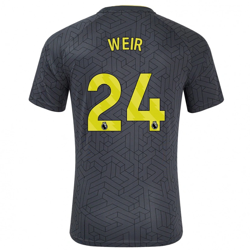 Danxen Kinder Kenzie Weir #24 Schwarz Gelb Auswärtstrikot Trikot 2024/25 T-Shirt
