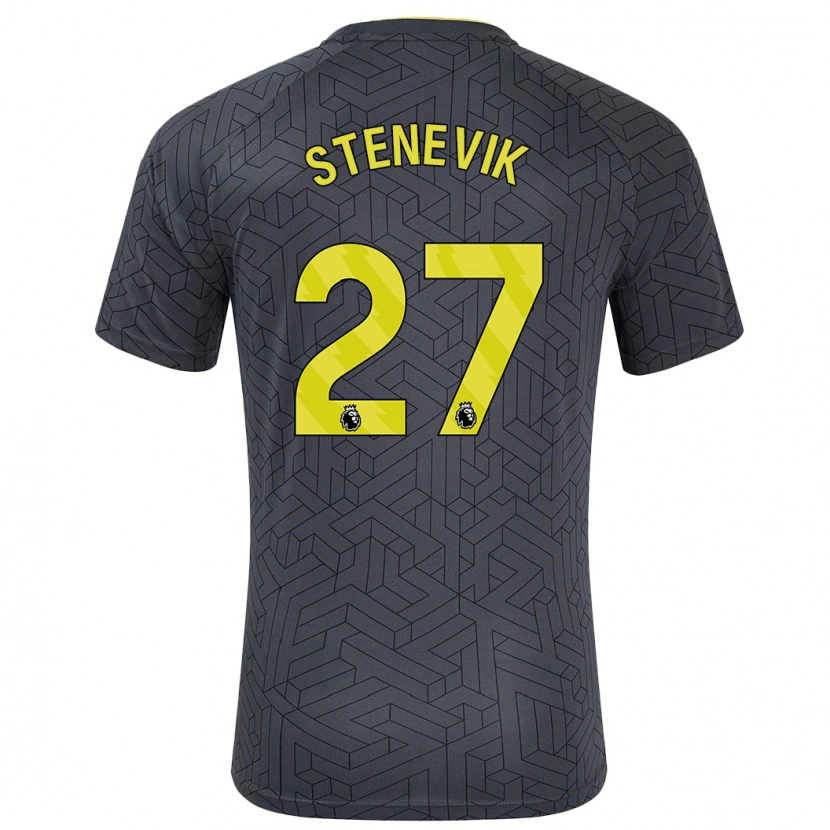Danxen Kinder Elise Stenevik #27 Schwarz Gelb Auswärtstrikot Trikot 2024/25 T-Shirt