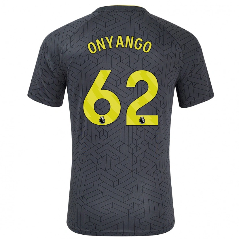 Danxen Kinder Tyler Onyango #62 Schwarz Gelb Auswärtstrikot Trikot 2024/25 T-Shirt