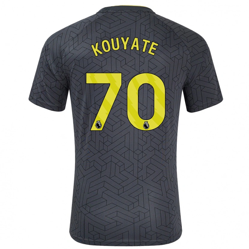 Danxen Kinder Katia Kouyate #70 Schwarz Gelb Auswärtstrikot Trikot 2024/25 T-Shirt