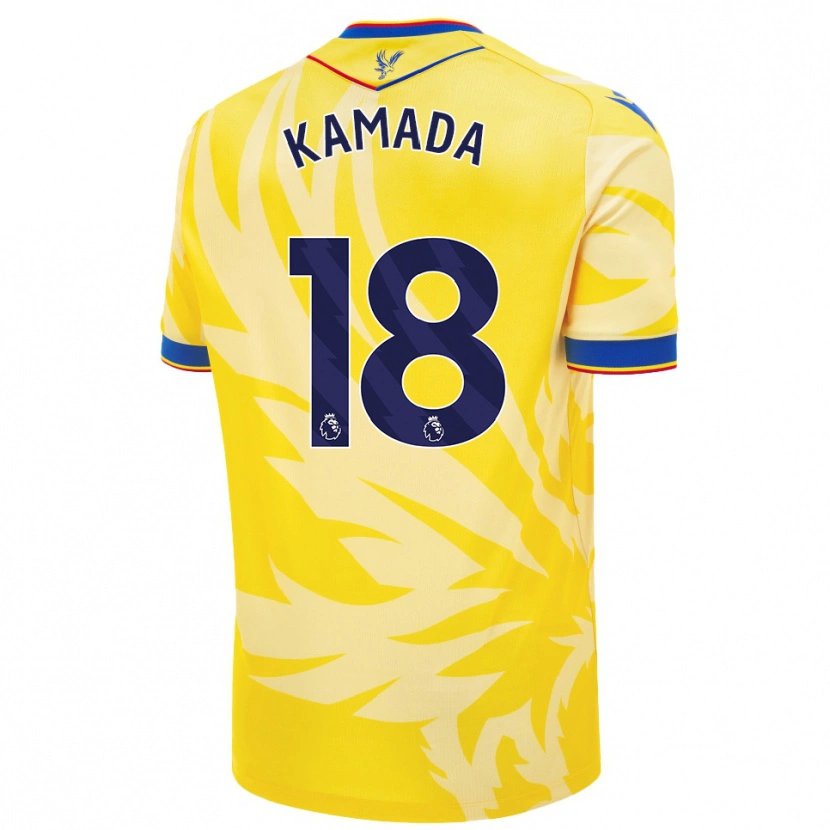 Danxen Kinder Daichi Kamada #18 Gelb Auswärtstrikot Trikot 2024/25 T-Shirt