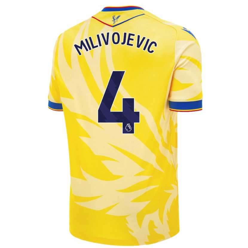 Danxen Kinder Luka Milivojevic #4 Gelb Auswärtstrikot Trikot 2024/25 T-Shirt