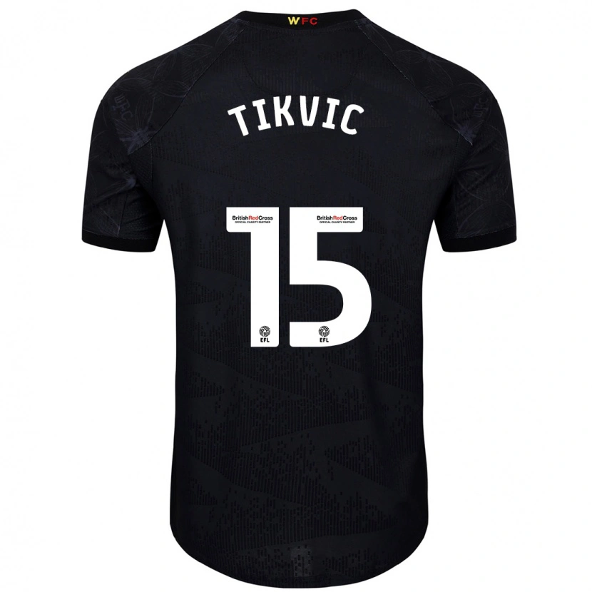 Danxen Kinder Antonio Tikvic #15 Schwarz Weiß Auswärtstrikot Trikot 2024/25 T-Shirt
