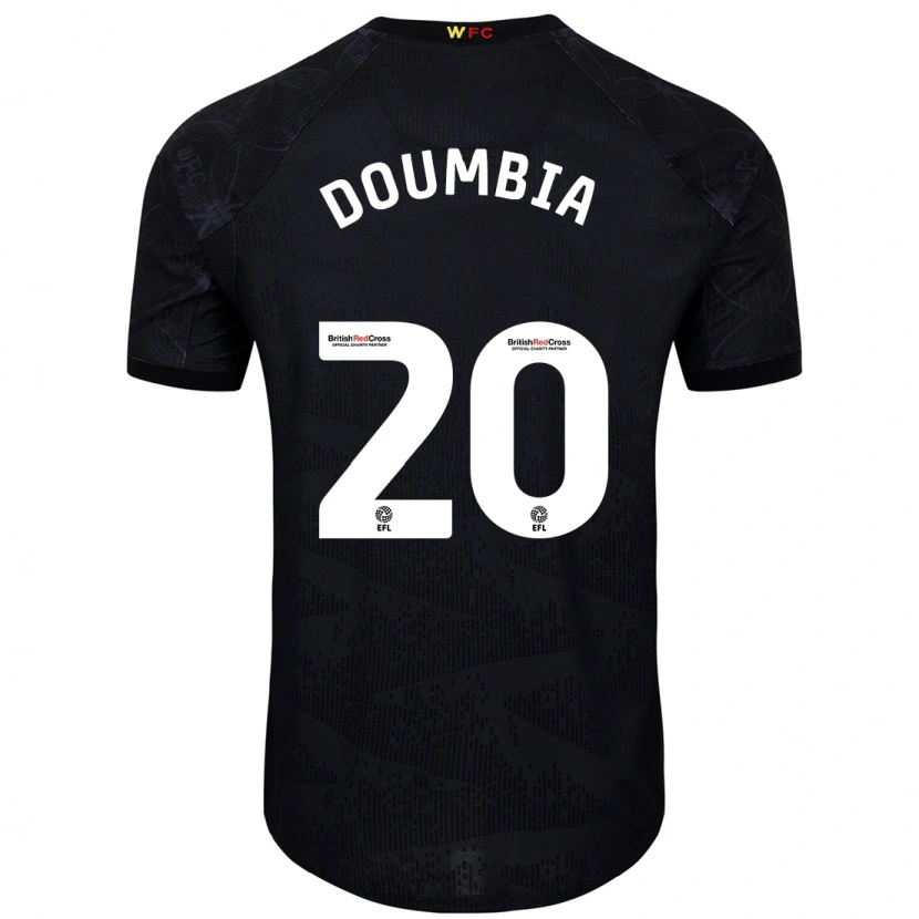 Danxen Kinder Mamadou Doumbia #20 Schwarz Weiß Auswärtstrikot Trikot 2024/25 T-Shirt