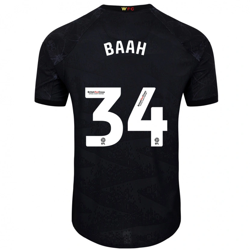 Danxen Kinder Kwadwo Baah #34 Schwarz Weiß Auswärtstrikot Trikot 2024/25 T-Shirt
