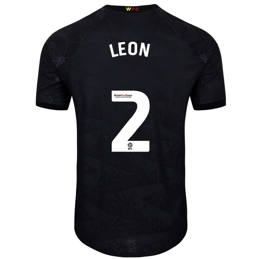 Danxen Kinder Lucía León #2 Schwarz Weiß Auswärtstrikot Trikot 2024/25 T-Shirt