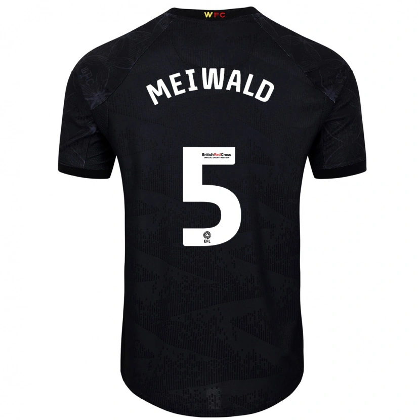 Danxen Kinder Anne Meiwald #5 Schwarz Weiß Auswärtstrikot Trikot 2024/25 T-Shirt