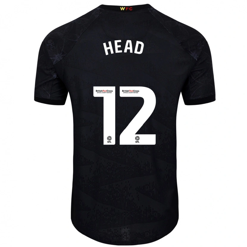 Danxen Kinder Ellie Head #12 Schwarz Weiß Auswärtstrikot Trikot 2024/25 T-Shirt