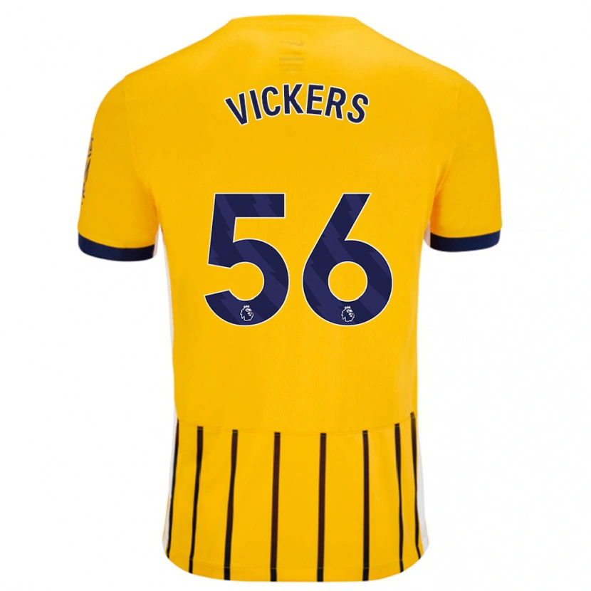 Danxen Kinder Caylan Vickers #56 Gold Blau Nadelstreifen Auswärtstrikot Trikot 2024/25 T-Shirt