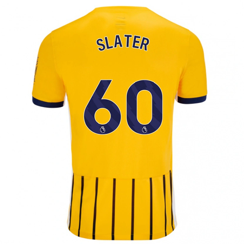 Danxen Kinder Jacob Slater #60 Gold Blau Nadelstreifen Auswärtstrikot Trikot 2024/25 T-Shirt