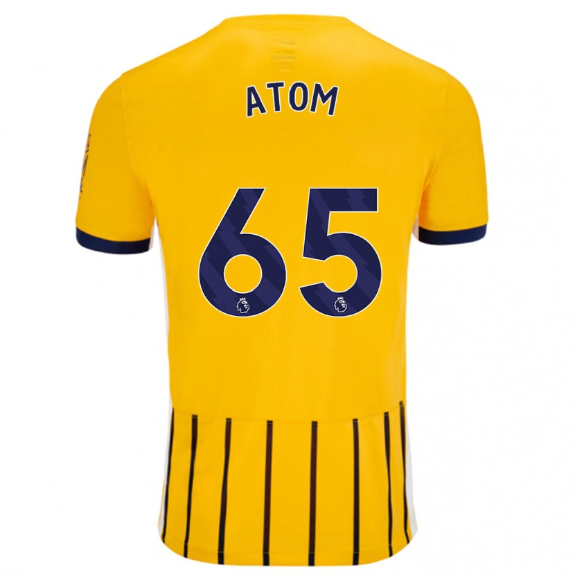 Danxen Kinder Noel Atom #65 Gold Blau Nadelstreifen Auswärtstrikot Trikot 2024/25 T-Shirt