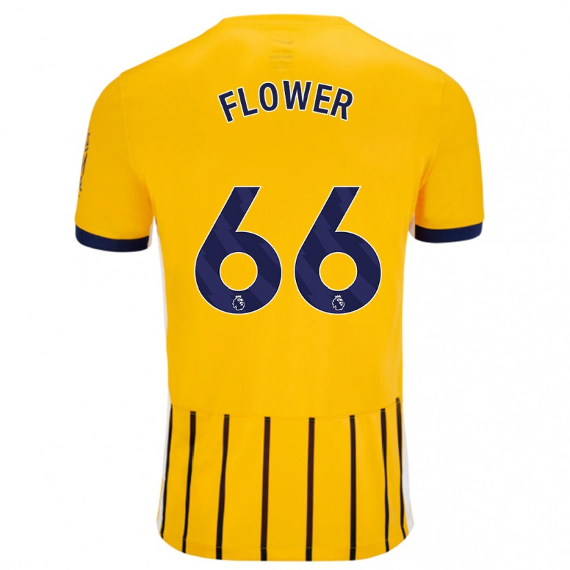 Danxen Kinder Louis Flower #66 Gold Blau Nadelstreifen Auswärtstrikot Trikot 2024/25 T-Shirt