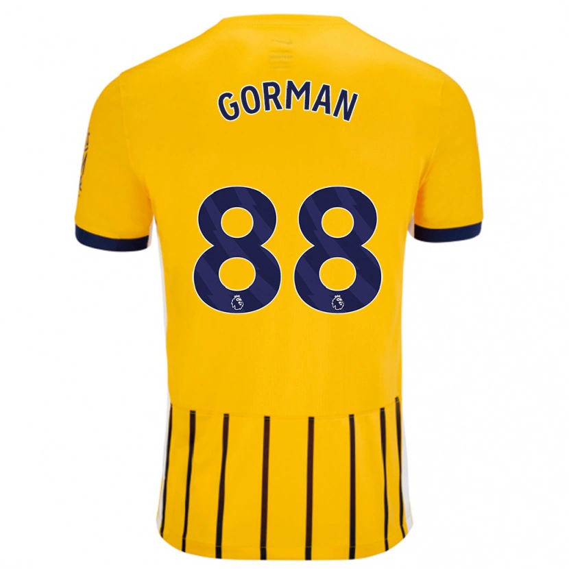 Danxen Kinder Ronnie Gorman #88 Gold Blau Nadelstreifen Auswärtstrikot Trikot 2024/25 T-Shirt