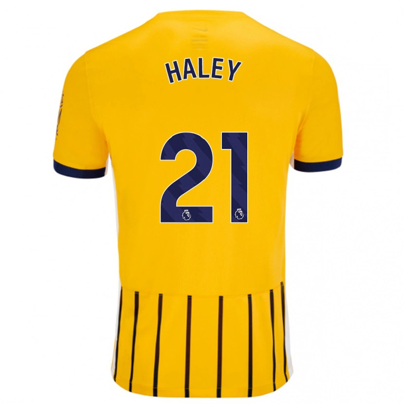 Danxen Kinder Madison Haley #21 Gold Blau Nadelstreifen Auswärtstrikot Trikot 2024/25 T-Shirt