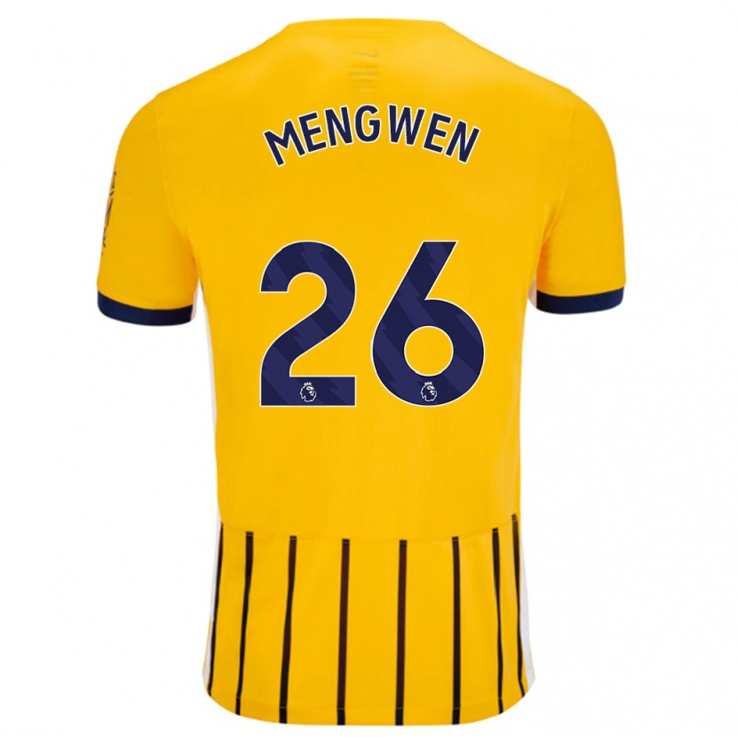 Danxen Kinder Li Mengwen #26 Gold Blau Nadelstreifen Auswärtstrikot Trikot 2024/25 T-Shirt