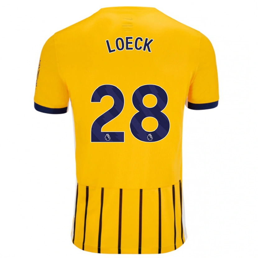 Danxen Kinder Melina Loeck #28 Gold Blau Nadelstreifen Auswärtstrikot Trikot 2024/25 T-Shirt