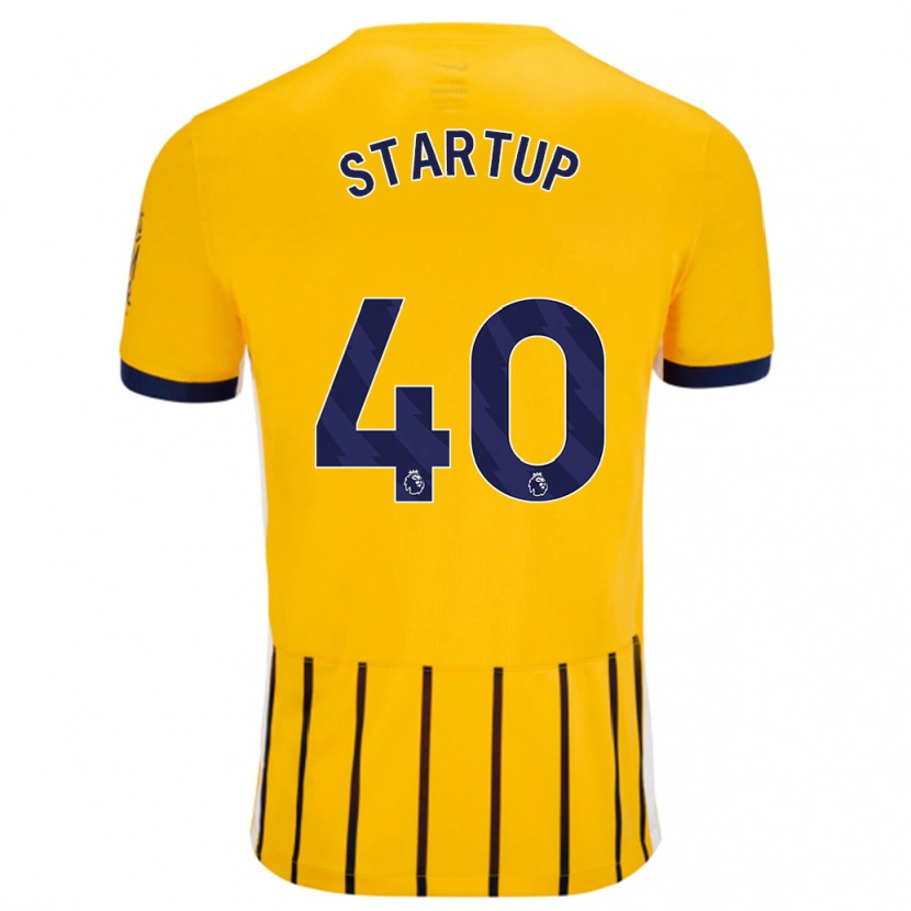 Danxen Kinder Katie Startup #40 Gold Blau Nadelstreifen Auswärtstrikot Trikot 2024/25 T-Shirt
