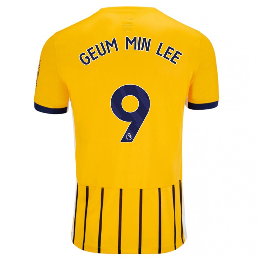 Danxen Kinder Lee Geum-Min #9 Gold Blau Nadelstreifen Auswärtstrikot Trikot 2024/25 T-Shirt