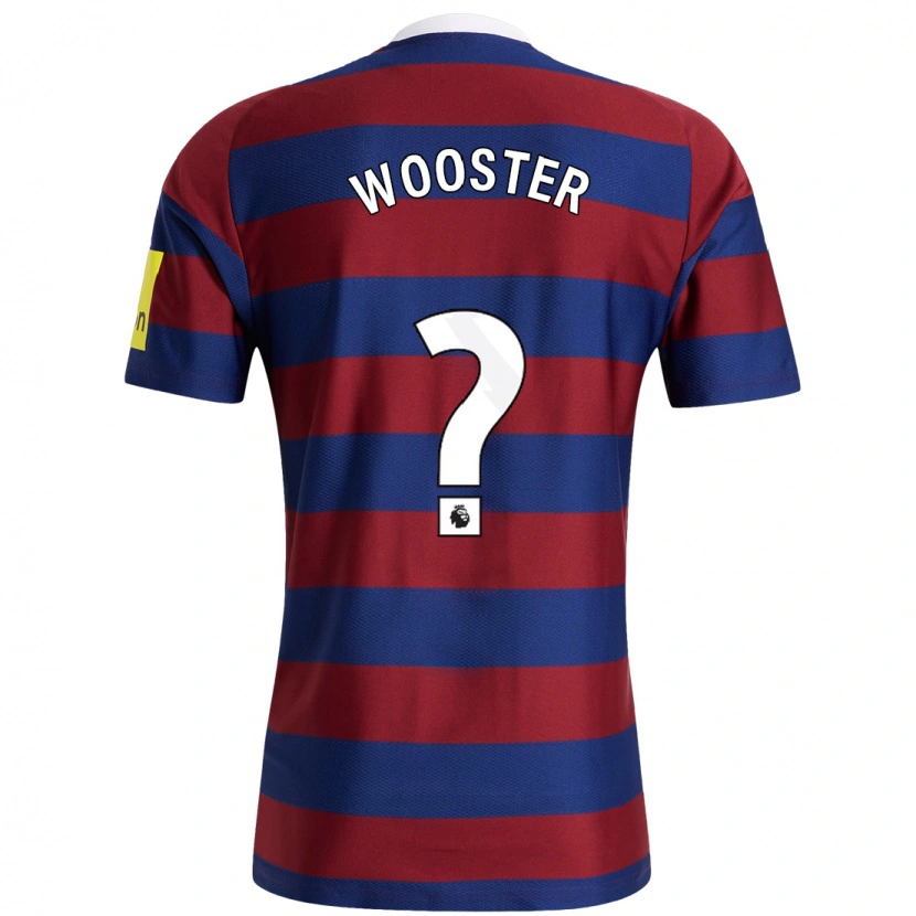 Danxen Kinder Kacey Wooster #0 Burgunderrot Marineblau Auswärtstrikot Trikot 2024/25 T-Shirt