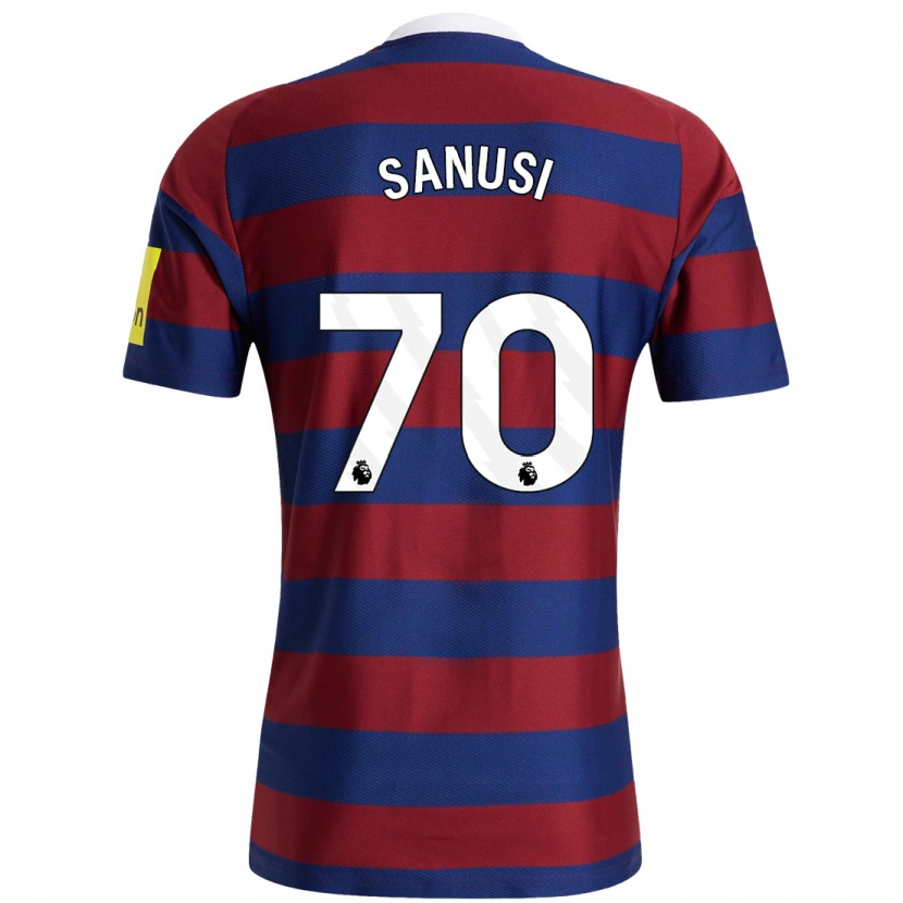 Danxen Kinder Trevan Sanusi #70 Burgunderrot Marineblau Auswärtstrikot Trikot 2024/25 T-Shirt