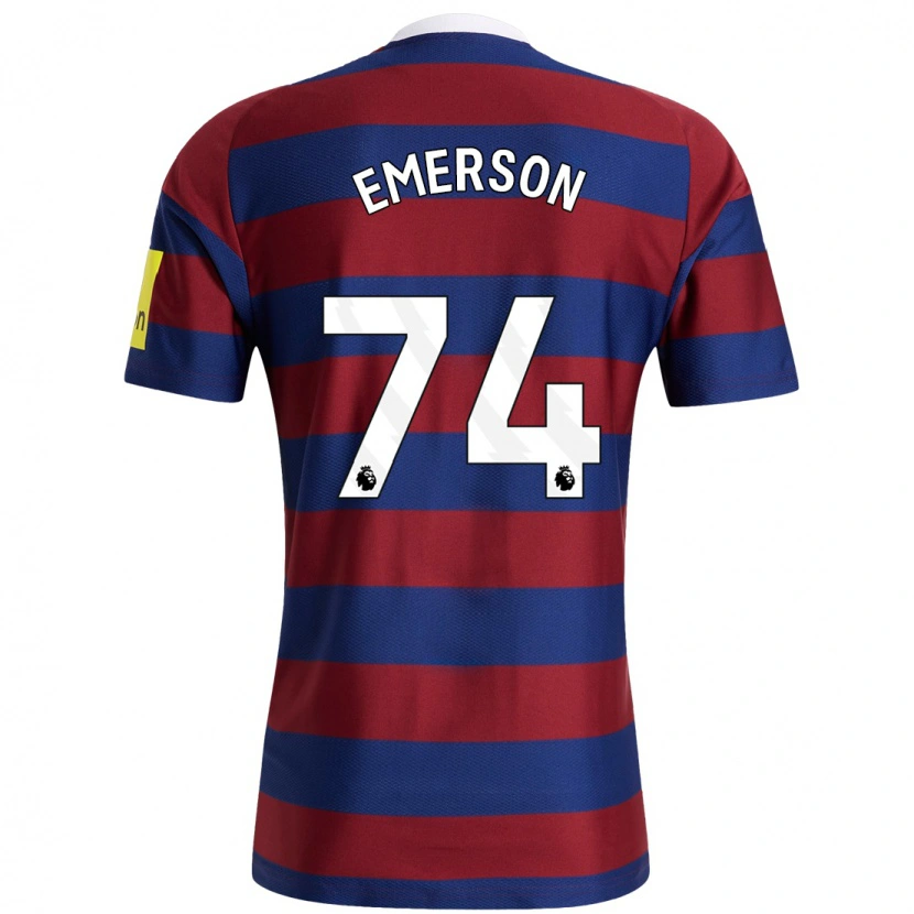 Danxen Kinder Johnny Emerson #74 Burgunderrot Marineblau Auswärtstrikot Trikot 2024/25 T-Shirt
