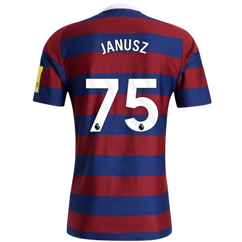 Danxen Kinder Adrian Janusz #75 Burgunderrot Marineblau Auswärtstrikot Trikot 2024/25 T-Shirt