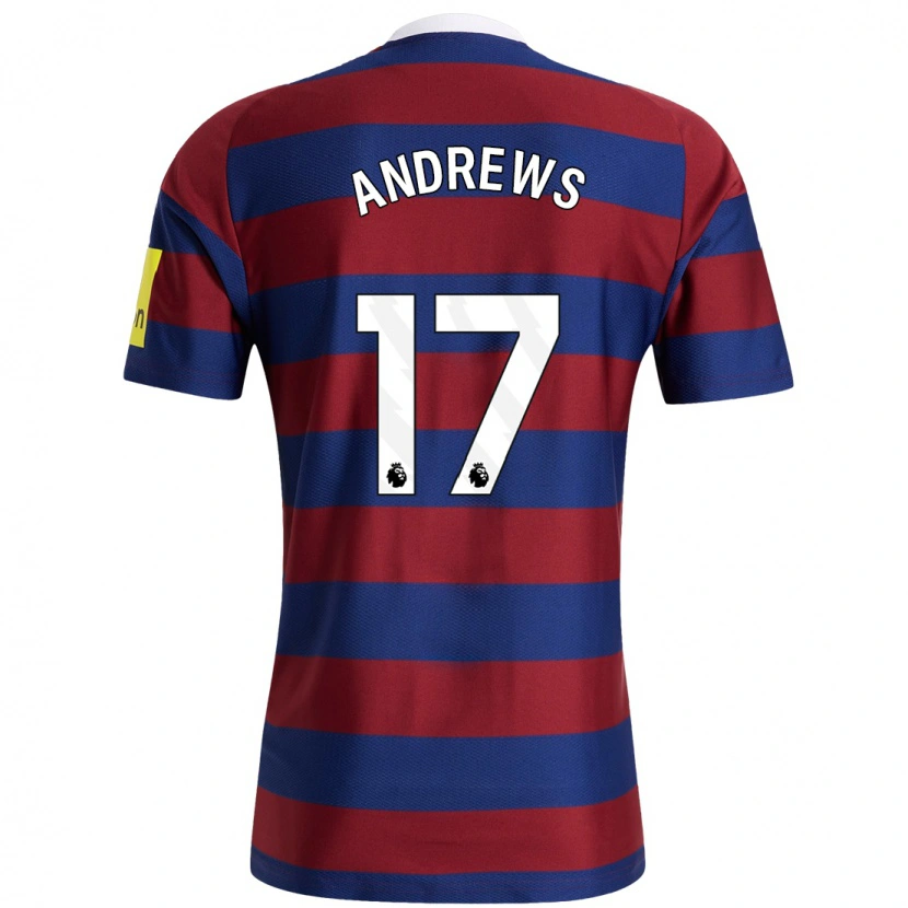 Danxen Kinder Amy Andrews #17 Burgunderrot Marineblau Auswärtstrikot Trikot 2024/25 T-Shirt