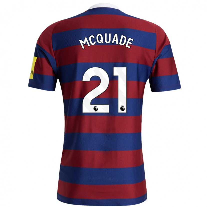 Danxen Kinder Jasmine Mcquade #21 Burgunderrot Marineblau Auswärtstrikot Trikot 2024/25 T-Shirt