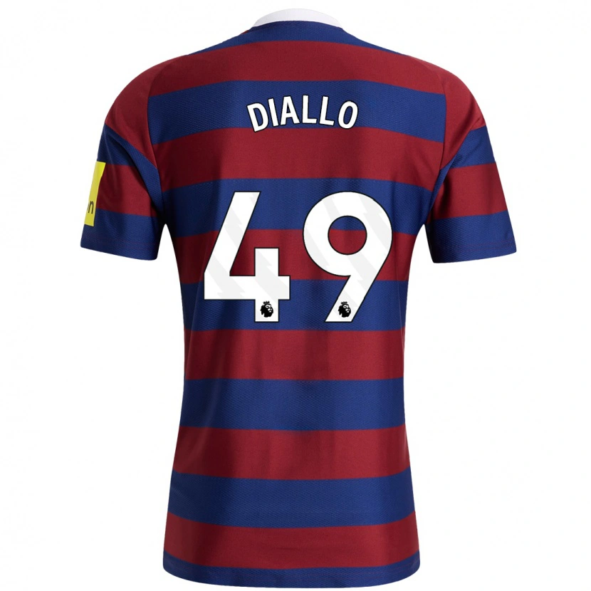 Danxen Kinder Amadou Diallo #49 Burgunderrot Marineblau Auswärtstrikot Trikot 2024/25 T-Shirt
