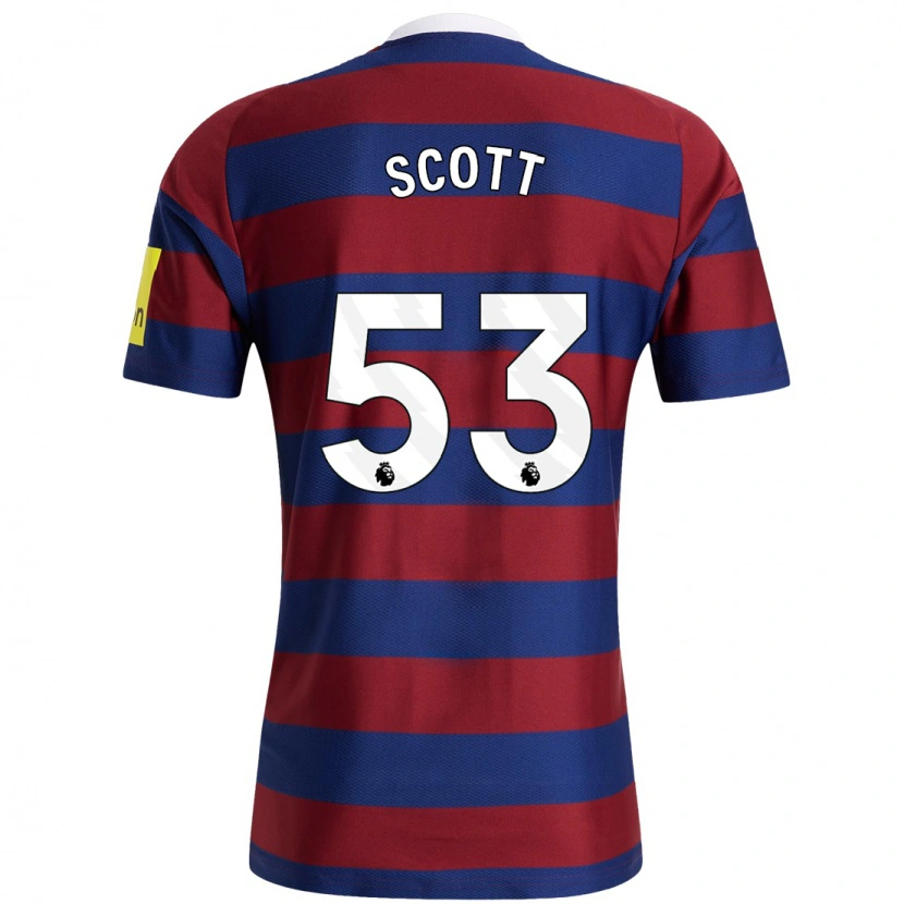 Danxen Kinder Joshua Scott #53 Burgunderrot Marineblau Auswärtstrikot Trikot 2024/25 T-Shirt